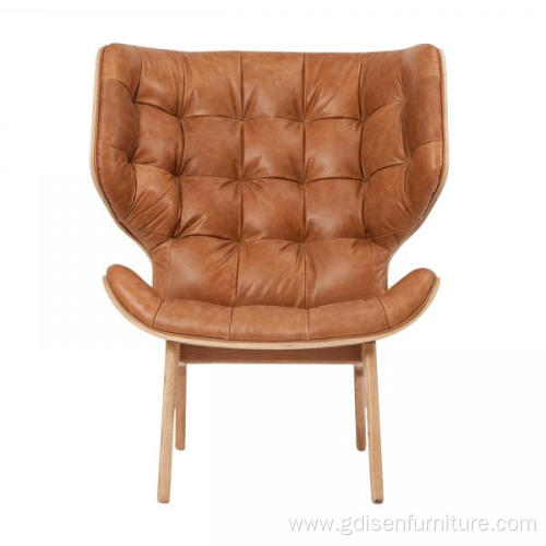 Mammoth Lounge Chair Leather Natural ash Base